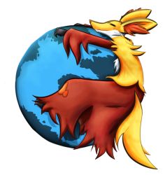 Rule 34 | animal ear fluff, bad id, bad pixiv id, closed eyes, creatures (company), delphox, firefox (browser), furry, game freak, gen 6 pokemon, mozilla firefox, nintendo, parody, pokemon, pokemon (creature), pokemon xy, simple background, solo, transparent background, white background