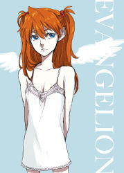 1girl bad_id bad_pixiv_id bad_proportions blue_eyes dress female_focus long_hair neon_genesis_evangelion orange_hair solo souryuu_asuka_langley twintails two_side_up wings zakk