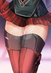 Rule 34 | 1girl, absurdres, arknights, ass, bagpipe (arknights), between thighs, boots, bound, bound thighs, checkered clothes, checkered skirt, cum, cum in pussy, cum on legs, cumdrip, embarrassed, female focus, highres, krirk, legs, paid reward available, self-upload, skin tight, skirt, solo, thick thighs, thigh boots, thigh gap, thighhighs, thighs