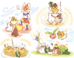 Rule 34 | ..., ?, animal focus, bird, cinderace, closed eyes, creatures (company), dated, duck, farfetch&#039;d, fire, food, galarian farfetch&#039;d, game freak, gen 1 pokemon, gen 2 pokemon, gen 8 pokemon, hand fan, head wreath, heart, holding, holding fan, holding food, holding vegetable, hoppip, musical note, nintendo, no humans, pokemon, shaking, shuri (syurigame), signature, sirfetch&#039;d, skiploom, sparkle, spoken ellipsis, spring onion, squiggle, submarine sandwich, sumo, thick eyebrows, translation request, v-shaped eyebrows, vegetable, wind, zzz