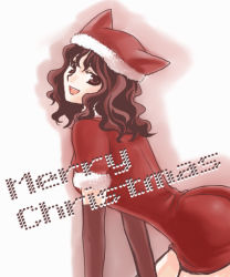 Rule 34 | 1girl, airaku, amagami, animal hat, christmas, hat, hat with ears, santa costume, solo, tanamachi kaoru
