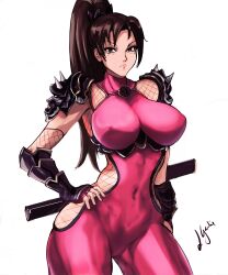 1girl breasts large_breasts long_hair ponytail soul_calibur taki_(soulcalibur)