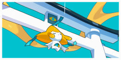 Rule 34 | absurdres, arch, border, closed eyes, closed mouth, colored skin, commentary request, creatures (company), dot mouth, floating, from below, game freak, gen 3 pokemon, green background, highres, jirachi, legendary pokemon, mythical pokemon, nintendo, no humans, outstretched arms, pokemon, pokemon (creature), saiku (zvlku), solo, white border, white skin