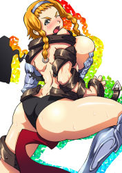 Rule 34 | 00s, 1girl, armor, ass, blonde hair, blue eyes, breasts, buckle, exiled warrior leina, huge breasts, leina (queen&#039;s blade), leina (queen's blade), queen&#039;s blade, revealing clothes, sideboob, solo, tianzhong zhongtian