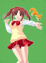 Rule 34 | 1girl, izuna (ukagaka), kannagi youko, outstretched arm, reaching, school uniform, serafuku, solo, tokino, ukagaka
