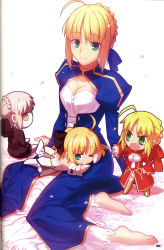 Rule 34 | 10s, 4girls, absurdres, ahoge, artoria pendragon (all), artoria pendragon (fate), bare shoulders, barefoot, blonde hair, bow, breasts, capcom, chibi, cleavage, detached sleeves, dress, epaulettes, fang, fate/extra, fate/stay night, fate/unlimited codes, fate (series), feet, green eyes, hair bow, hair ribbon, highres, jitome, medium breasts, multiple girls, multiple persona, nero claudius (fate), nero claudius (fate), nero claudius (fate/extra), one eye closed, panties, ponytail, ribbon, saber (fate), saber alter, saber lily, scan, sitting, takeuchi takashi, thighhighs, type-moon, underwear, wink, yellow eyes, yokozuwari