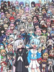 Rule 34 | &gt; &lt;, 6+girls, :d, > <, plana (blue archive), absurdly long hair, ahoge, akane (blue archive), akari (blue archive), ako (blue archive), animal ear fluff, animal ear headphones, animal ears, antenna hair, aoi (blue archive), apron, aqua hair, aris (blue archive), arona (blue archive), aru (blue archive), asuna (blue archive), atsuko (blue archive), ayane (blue archive), ayumu (blue archive), azusa (blue archive), balaclava, bell, belt, black coat, black gloves, black hair, black wings, blonde hair, blue archive, blue eyes, blue hair, blunt bangs, bow, bowtie, braid, brown eyes, brown hair, bulletproof vest, capelet, cat ear headphones, cat ears, cat girl, chihiro (blue archive), chinatsu (blue archive), choker, coat, coat on shoulders, collared shirt, colored inner hair, commentary, commentary request, crossed arms, crown braid, dark skin, demon girl, demon horns, detached collar, dog ears, dog girl, earrings, eimi (blue archive), everyone, facial mark, fake animal ears, feathered wings, fingerless gloves, flower, forehead, forehead mark, fox ears, fox girl, fubuki (blue archive), fur-trimmed coat, fur trim, fuuka (blue archive), general student council president (blue archive), glasses, gloves, goggles, goggles on head, gradient hair, green eyes, grey eyes, grey hair, habit, hair between eyes, hair bow, hair bun, hair flower, hair ornament, hair over one eye, hair ribbon, hair scrunchie, hairband, hairclip, halo, hanae (blue archive), hanako (blue archive), hare (blue archive), haruka (blue archive), haruna (blue archive), hasumi (blue archive), hat, head wings, headgear, headphones, headphones around neck, headset, heart, heart hair ornament, helmet, hibiki (blue archive), hifumi (blue archive), highres, himari (blue archive), hina (blue archive), hinata (blue archive), hiyori (blue archive), holding, holding hands, hood, hooded coat, hooded jacket, hoodie, horns, hoshino (blue archive), ichika (blue archive), id card, interlocked fingers, iori (blue archive), izumi (blue archive), jacket, jewelry, junko (blue archive), kanna (blue archive), karin (blue archive), kaya (blue archive), kayoko (blue archive), kirino (blue archive), koharu (blue archive), kotama (blue archive), kotori (blue archive), koyuki (blue archive), lanyard, leaf, leaf on head, light brown hair, light green hair, long hair, long sleeves, looking at viewer, low ponytail, low twintails, maid, maid apron, maid headdress, maki (blue archive), mari (blue archive), mashiro (blue archive), medium hair, midori (blue archive), mika (blue archive), military, military uniform, mine (blue archive), misaki (blue archive), mismatched pupils, miyako (blue archive), miyu (blue archive), moe (blue archive), mole, mole under eye, momoi (blue archive), momoka (blue archive), multicolored hair, multiple girls, mutsuki (blue archive), nagisa (blue archive), neck bell, necktie, neru (blue archive), noa (blue archive), nonomi (blue archive), nun, nurse, nurse cap, one side up, open clothes, open coat, open jacket, open mouth, orange hair, parted bangs, pink eyes, pink hair, pleated skirt, pointy ears, police, police uniform, policewoman, ponytail, purple eyes, purple hair, rabbit ears, red eyes, red hair, ribbon, rin (blue archive), rio (blue archive), saki (blue archive), sakurako (blue archive), sam browne belt, saori (blue archive), school hat, school uniform, scrunchie, seia (blue archive), semi-rimless eyewear, serafuku, serika (blue archive), serina (blue archive), shiroko (blue archive), shiroko terror (blue archive), shirt, short hair, short sleeves, shoulder strap, side ponytail, sidelocks, single braid, single side bun, skirt, smile, spoilers, streaked hair, toki (blue archive), tsurugi (blue archive), twin braids, twintails, two-tone hair, two side up, uniform, utaha (blue archive), very long hair, walkie-talkie, washin, white hair, white hoodie, wings, wolf ears, wolf girl, x hair ornament, xd, yellow eyes, yuuka (blue archive), yuzu (blue archive)