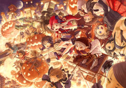 Rule 34 | 4boys, 6+girls, elf, halloween, jack-o&#039;-lantern, masakichi, multiple boys, multiple girls, original, pointy ears, pumpkin