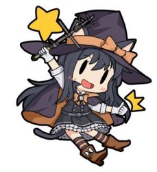 Rule 34 | 1girl, animal ears, asashio (kancolle), bad id, bad twitter id, bamomon, black dress, black hair, boots, bow, bowtie, cape, cat ears, dress, fairy (kancolle), gloves, halloween, hat, kantai collection, long hair, lowres, star (symbol), striped clothes, striped legwear, striped thighhighs, tail, thighhighs, thumbs up, wand, white gloves, witch, witch hat, | |