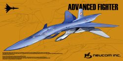 Rule 34 | absurdres, ace combat, ace combat 3, aircraft, airplane, asterozoa, commentary, company name, english commentary, english text, fighter jet, highres, jet, military, military vehicle, no humans, r-103 delphinus iii, redesign, science fiction, vehicle focus