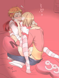 Rule 34 | 00s, 2boys, amai shirou, anal, androgynous, bad proportions, blonde hair, blush, brown hair, clothed sex, crossdressing, food, fruit, hair ornament, indoors, kneehighs, kumonosuke, male focus, male penetrated, multiple boys, natsu (yes! precure 5), natts, no panties, nuts (precure 5), nuts (yes! precure 5), pillow, precure, scarf, sex, short hair, socks, straddling, strawberry, sweat, syrup (precure 5), syrup (yes! precure 5), tears, text focus, thighhighs, trap, upright straddle, yaoi, yes! precure 5
