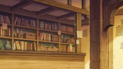 Rule 34 | akagi hisako, book, bookshelf, bottle, drawer, jar, note, paper, quill, scenery, scroll, tondemo skill de isekai hourou meshi