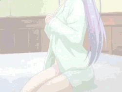 Rule 34 | 00s, 1990s (style), animated, animated gif, blouse, bouncing breasts, breasts, camisole, cleavage, datsuijan, elf all-stars datsuijan 3, lingerie, long hair, lowres, negligee, pajamas, panties, ponytail, purple hair, qvga, red eyes, retro artstyle, shirt, shusaku, takabe eri, underwear, undressing