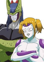 Rule 34 | 10s, alien, android, cell (dragon ball), dragon ball, frieza, muscular, nakao ryuusei, no humans, parody, perfect cell, pipimi, poptepipic, popuko, simple background, solo, tail, voice actor, voice actor connection