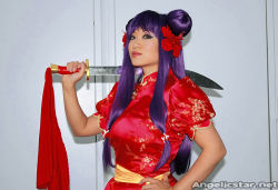 Rule 34 | angelicstar, china dress, chinese clothes, cosplay, dress, long dress, photo (medium), purple hair, ranma 1/2, shampoo (ranma 1/2), yaya han