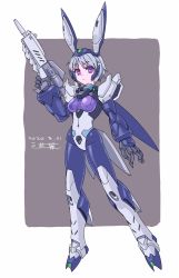 Rule 34 | 1girl, alus core gundam, beam rifle, breasts, dated, energy gun, fake nu gundam, floating, grey hair, gun, gundam, gundam build divers, gundam build divers re:rise, highres, holding, holding gun, holding weapon, mecha musume, mechanical ears, medium breasts, michi kuso, open hand, personification, see-through, short hair, skin tight, solo, v-shaped eyebrows, weapon