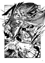 Rule 34 | assassin&#039;s creed (series), blood, blood from mouth, comic, fifiruu, greyscale, highres, hong meiling, izayoi sakuya, monochrome, punching, touhou