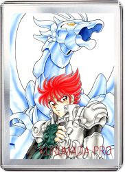 Rule 34 | 1980s (style), 1boy, android, armor, b&#039;t-x, b&#039;t-x (character), kurumada masami, looking at viewer, male focus, mecha, official art, oldschool, pegasus, red hair, retro artstyle, robot, shonen, solo, takamiya teppei