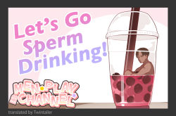 Rule 34 | 1boy, bubble tea, cup, drink, drinking straw, english text, engrish text, highres, male focus, mini person, miniboy, muk (monsieur), nude, original, partially submerged, ranguage, short hair, sitting, solo