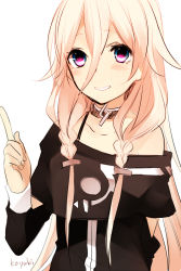 Rule 34 | 1girl, blush, grin, hair between eyes, ia (vocaloid), koyubi right, long hair, looking at viewer, pink hair, pointing, smile, solo, very long hair, vocaloid