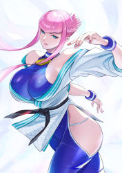 Rule 34 | 1girl, breasts, capcom, ema (emaura), large breasts, looking at viewer, manon legrand, pink hair, solo, street fighter, street fighter 6