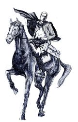 Rule 34 | 1boy, boots, cape, erwin smith, graphite (medium), highres, horse, male focus, nobita (makoto7060355), paradis military uniform, shingeki no kyojin, solo, thigh boots, thighhighs, three-dimensional maneuver gear, traditional media