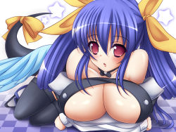 Rule 34 | 1girl, arc system works, bad id, bad pixiv id, blue hair, bow, breasts, dizzy (guilty gear), guilty gear, hair bow, huge breasts, long hair, mikan (5555), ribbon, solo, star (symbol), tail, tail ornament, tail ribbon, thighhighs, wings