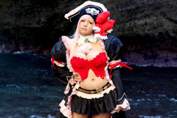 Rule 34 | 1girl, breasts, captain liliana, captain liliana (cosplay), chouzuki maryou, cosplay, hat, large breasts, photo (medium), pink hair, pirate, pirate hat, plump, purple eyes, queen&#039;s blade, queen&#039;s blade rebellion