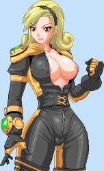 Rule 34 | 1girl, breasts, covered erect nipples, kof: maximum impact, large breasts, lien neville, lowres, pixel art, the king of fighters, warner