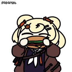 Rule 34 | 1girl, animated, animated gif, arknights, burger, eating, gummy (arknights), seseren