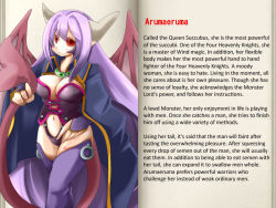 Rule 34 | alma elma, character profile, demon girl, mon-musu quest!, monster girl, demon girl, tagme, text focus, translated