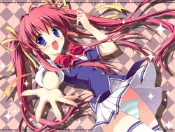Rule 34 | 1girl, asakura nanao, game cg, hair ribbon, highres, lyrical ds, lyrical lyric, ribbon, ryouka (suzuya), school uniform, solo, wallpaper