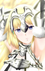Rule 34 | 1girl, armpits, arms up, blonde hair, blue eyes, chain, fate/apocrypha, fate/grand order, fate (series), headpiece, highres, jeanne d&#039;arc (fate), jeanne d&#039;arc (ruler) (fate), jeanne d&#039;arc (third ascension) (fate), parted lips, serkior, solo