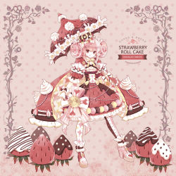 Rule 34 | 1girl, :q, ankle cuffs, asymmetrical footwear, asymmetrical legwear, bow, cake, candy, candy cane, chocolate, crown, double bun, dress, english text, food, food-themed clothes, food-themed ornament, frills, fruit, full body, gloves, hair bun, heart, high heels, highres, licking lips, looking at viewer, macaron, mismatched footwear, mismatched legwear, multicolored clothes, multicolored legwear, original, parasol, personification, pink eyes, pink footwear, pink hair, pocketland, polka dot, polka dot background, print legwear, red eyes, red footwear, red skirt, rednian, ribbon, rollcake, shoes, short hair, skirt, solo, standing, strawberry, striped clothes, striped legwear, striped thighhighs, swiss roll, thighhighs, tongue, tongue out, umbrella, vertical-striped clothes, vertical-striped legwear, vertical-striped thighhighs, whipped cream, wrist cuffs, yellow bow