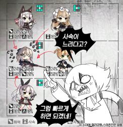 Rule 34 | 1boy, 5girls, anger vein, anti-materiel rifle, arrow (symbol), ascot, bolt action, bullpup, closed mouth, commander (girls&#039; frontline), commentary request, five-seven (girls&#039; frontline), flying sweatdrops, fn five-seven, formal, game screenshot, gameplay mechanics, girls&#039; frontline, grid, gun, h&amp;k p7, hair ornament, handgun, iws 2000 (girls&#039; frontline), korean commentary, korean text, light blush, madcore, maid headdress, monocle, multiple girls, needlegun, o o, open mouth, p7 (girls&#039; frontline), pdw-caliber pistol, pointing, ppk (girls&#039; frontline), prototype design, rifle, sharp teeth, short hair, smile, sniper rifle, steyr iws 2000, suit, teeth, translation request, walther, walther ppk, weapon, welrod, welrod mk ii, welrod mkii (girls&#039; frontline)