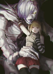Rule 34 | amane misa, amane mks, blonde hair, death note, death note (object), highres, red eyes, rem (death note), shinigami, size difference, tagme