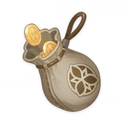 Rule 34 | artist request, bag, coin, commentary, drawstring, english commentary, game cg, genshin impact, gold, item, item focus, lowres, money, moneybag, no humans, official art, still life, string, third-party source, transparent background