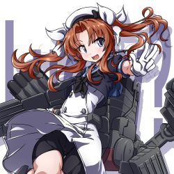 Rule 34 | 1girl, 2019, 547th sy, adapted costume, ahoge, bike shorts, black shorts, blue sailor collar, brown hair, commentary request, cosplay, cowboy shot, dress, gloves, grey background, hair ribbon, hat, highres, jervis (kancolle), jervis (kancolle) (cosplay), kagerou (kancolle), kantai collection, long hair, looking at viewer, machinery, open mouth, ribbon, sailor collar, sailor dress, sailor hat, short sleeves, shorts, shorts under dress, smile, smokestack, solo, twintails, wall of text, white dress, white gloves, white hat, white ribbon