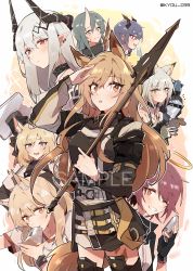 Rule 34 | 1other, 6+girls, ^ ^, amiya (arknights), animal ears, arknights, black collar, black gloves, black headwear, black shirt, black skirt, black thighhighs, black wristband, blemishine (arknights), blonde hair, blue eyes, blue hair, boots, brown eyes, brown hair, camera, ceobe (arknights), ch&#039;en (arknights), character doll, closed eyes, collar, commentary, cover, cover page, cowboy shot, demon horns, doctor (arknights), dog ears, dragon horns, ear piercing, exusiai (arknights), fingerless gloves, gloves, green eyes, green hair, grey hair, halo, hammer, hat, highres, holding, holding camera, holding hammer, holding polearm, holding spear, holding stuffed toy, holding weapon, horns, hoshiguma (arknights), infection monitor (arknights), kal&#039;tsit (arknights), kettle, kyou 039, long hair, material growth, multiple girls, object on head, one eye closed, oni, open mouth, orange eyes, oripathy lesion (arknights), piercing, pointy ears, polearm, red eyes, red hair, sample watermark, shirt, short hair, single horn, skirt, smile, spear, stuffed animal, stuffed rabbit, stuffed toy, thigh boots, thighhighs, tongue, tongue out, twitter username, very long hair, watermark, weapon, whislash (arknights), white shirt