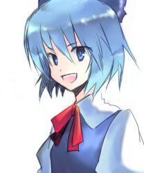 Rule 34 | 1girl, bow, cirno, embodiment of scarlet devil, female focus, onimaru gonpei, simple background, solo, touhou
