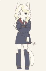 Rule 34 | 10s, blonde hair, boots, cat, furry, green eyes, little witch academia, long hair, yagi (s1120411)