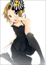 Rule 34 | 00s, 1girl, boots, don&#039;t say &quot;lazy&quot;, female focus, hand over face, high heels, k-on!, mizuki makoto, pantyhose, shoes, short hair, simple background, solo, tainaka ritsu, tongue