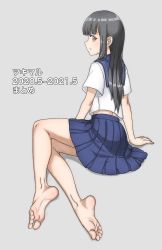 Rule 34 | 1girl, feet, highres, legs, orange eyes, original, school uniform, skirt, soles, solo, toes, tsukimaru (ls 99ml)