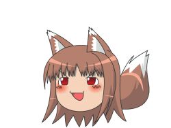 Rule 34 | 00s, animal ears, brown hair, holo, no humans, red eyes, spice and wolf, tail, transparent background, wolf ears, wolf tail, yukkuri shiteitte ne