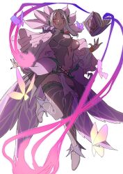 Rule 34 | 1girl, aduti momoyama, aversa (fire emblem), aversa (resplendent) (fire emblem), black nails, black thighhighs, body markings, breasts, bridal gauntlets, bright pupils, bug, butterfly, dark-skinned female, dark skin, facial mark, fingernails, fire emblem, fire emblem awakening, fire emblem heroes, flower, footwear flower, highres, insect, jewelry, large breasts, leg up, loincloth, long hair, long sleeves, looking at viewer, nail polish, navel, nintendo, official alternate costume, overskirt, parted bangs, plant, puffy long sleeves, puffy sleeves, red eyes, ring, simple background, smile, solo, thighhighs, vines, white background, white bridal gauntlets, white flower, white hair, white pupils