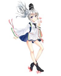 Rule 34 | 1girl, absurdres, bare legs, blush, card, hat, highres, japanese clothes, long sleeves, mononobe no futo, ponytail, ribbon, short hair, silver hair, simple background, skirt, smile, solo, tate eboshi, tika (mika4975), touhou, transparent background, white background, wide sleeves