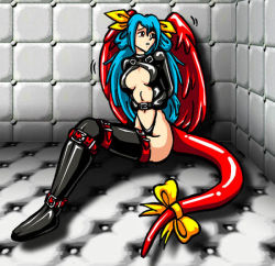 Rule 34 | 1girl, arc system works, bad anatomy, bdsm, belt, bondage, bound, chainsman institute, dizzy (guilty gear), guilty gear, latex, poorly drawn, solo, thighhighs