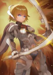 Rule 34 | 1girl, absurdres, armor, armored bodysuit, blonde hair, blue eyes, bodysuit, breasts, closed mouth, commentary, cowboy shot, cyborg, dual wielding, english commentary, fiora (xenoblade), highres, holding, holding sword, holding weapon, looking at viewer, mecha-fiora, medium breasts, scimitar, short hair, solo, sword, teaz917, weapon, xenoblade chronicles (series), xenoblade chronicles 1