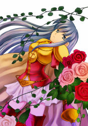 Rule 34 | 1girl, 74, armor, blue eyes, blue hair, boots, cape, eirika (fire emblem), female focus, fire emblem, fire emblem: the sacred stones, flower, long hair, matching hair/eyes, nintendo, pink flower, pink rose, plant, princess, red flower, red rose, rose, serious, skirt, solo, sword, thigh boots, thighhighs, weapon, white background