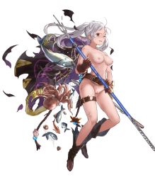 Rule 34 | 1girl, belt, boots, braid, breasts, brown eyes, coat, crown braid, fire emblem, fire emblem awakening, fire emblem heroes, fish, full body, gloves, highres, holding, holding weapon, long hair, medium breasts, nintendo, nipples, nude, nude filter, octopus, one eye closed, polearm, pussy, robin (female) (fire emblem), robin (fire emblem), robin (male) (fire emblem), silver hair, solo, swimsuit, third-party edit, transparent background, trident, twintails, uncensored, weapon